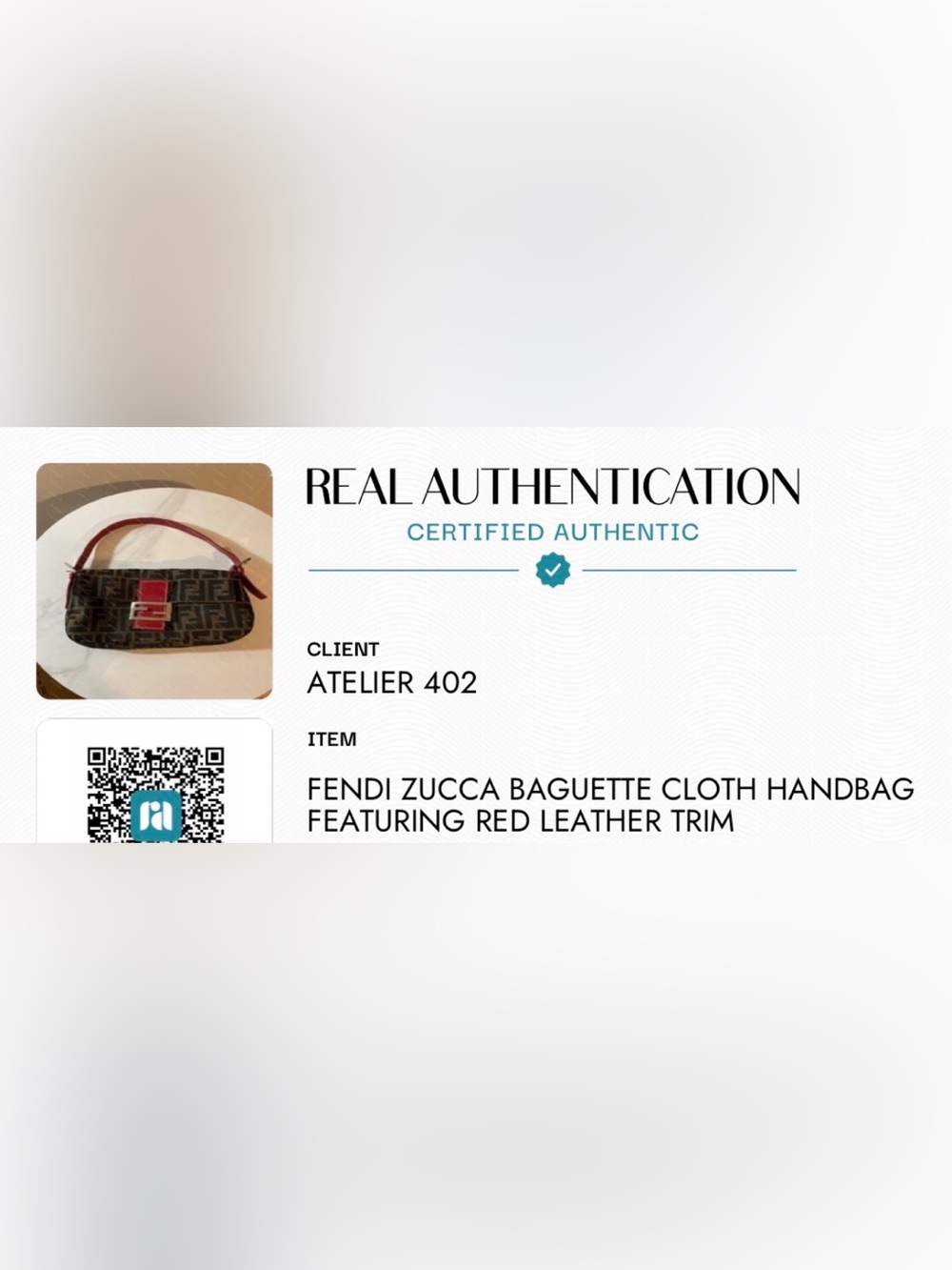 Fendi Zucca Baguette Brown Monogram Red Leather Shoulder Bag Authenticated - Picture 13 of 13